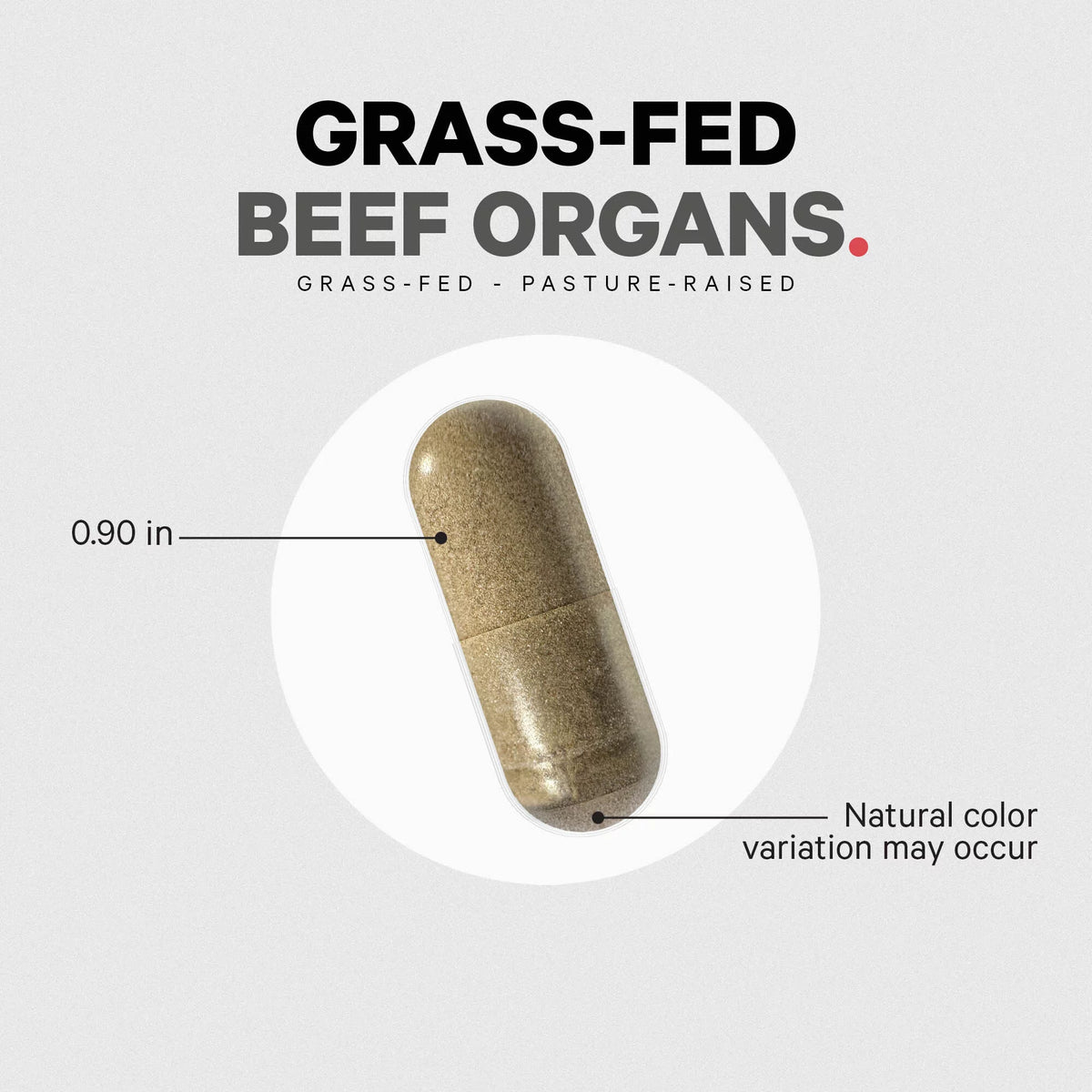 Beef Organs Grass-Fed Freeze-Dried Supplement 180 ct I6357
