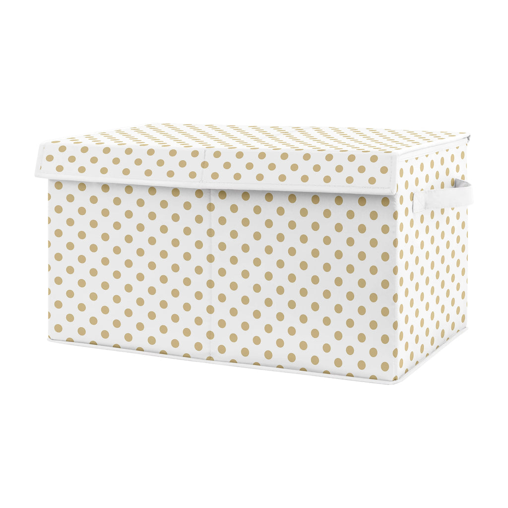 Watercolor Floral Gold Polka Dot Storage Fabric Toy Box F38162