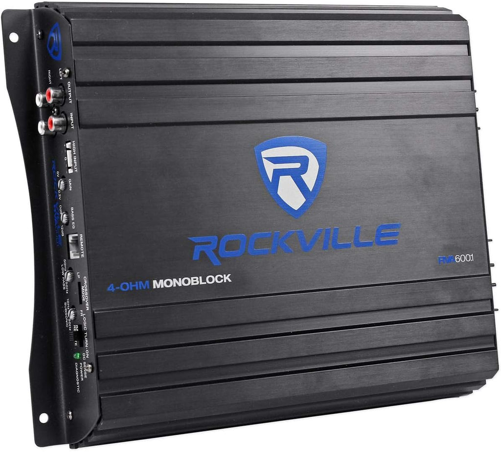 800 Watt Dual 8 Car Subwoofer Enclosure with Mono Amplifier and Amp Kit F972