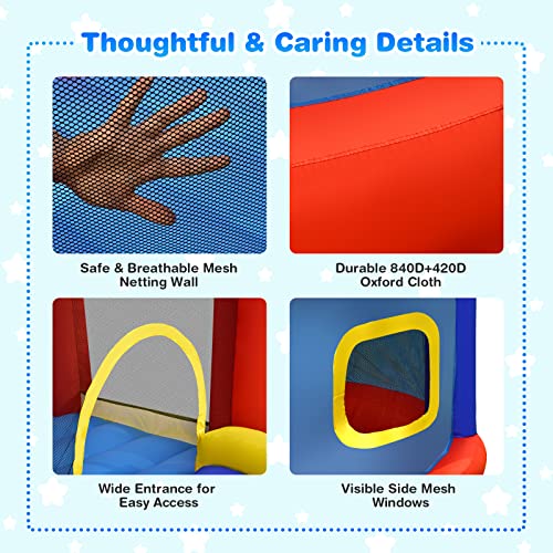 Inflatable Bounce House with Basketball Hoops and Ball Pit Pool R24032