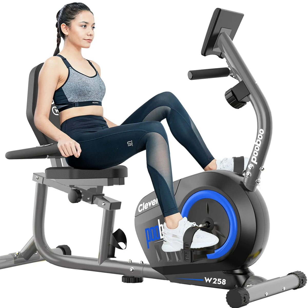 Magnetic Recumbent Exercise Bike 330lbs Blue G42952