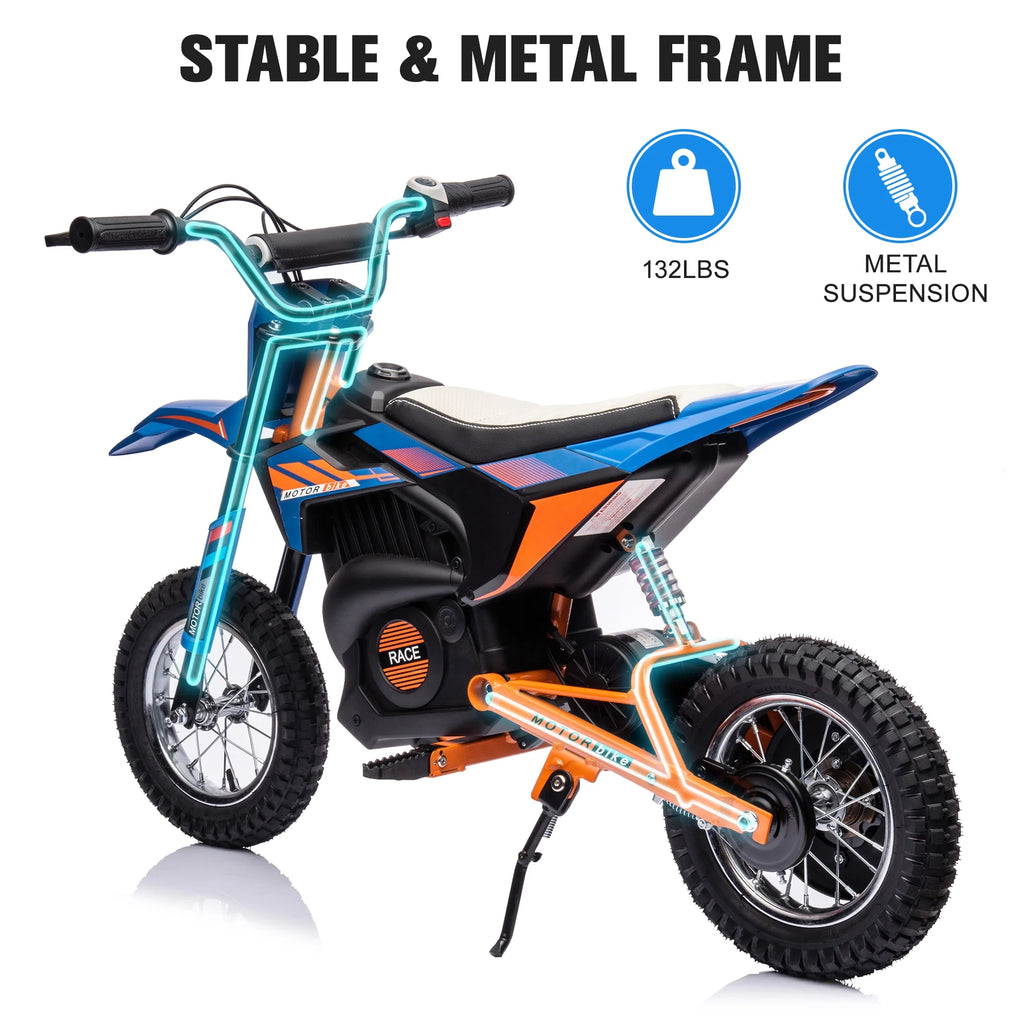 24V Electric Dirt Bike Ride On Motorcycle Toy, Blue K23851