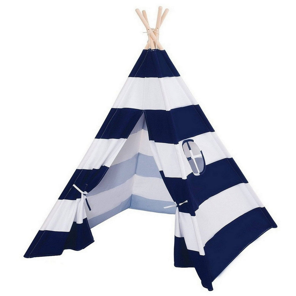 Natural Cotton Canvas Teepee Tent - 1pc - BlueWideStripe U58676
