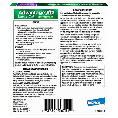 Large Cat Flea Prevention Treatment, 4 Topical Doses G718654