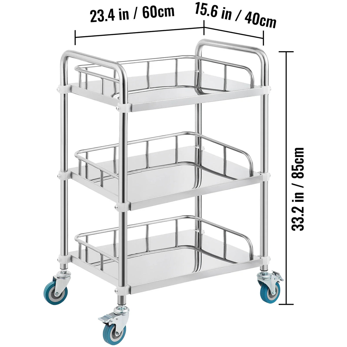 3-Layer Stainless Steel Lab Medical Equipment Cart M203897