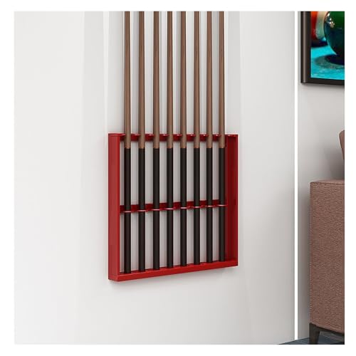 Wall Mount Metal Pool Cue Rack with Double Layer U-Shaped Slots C136058