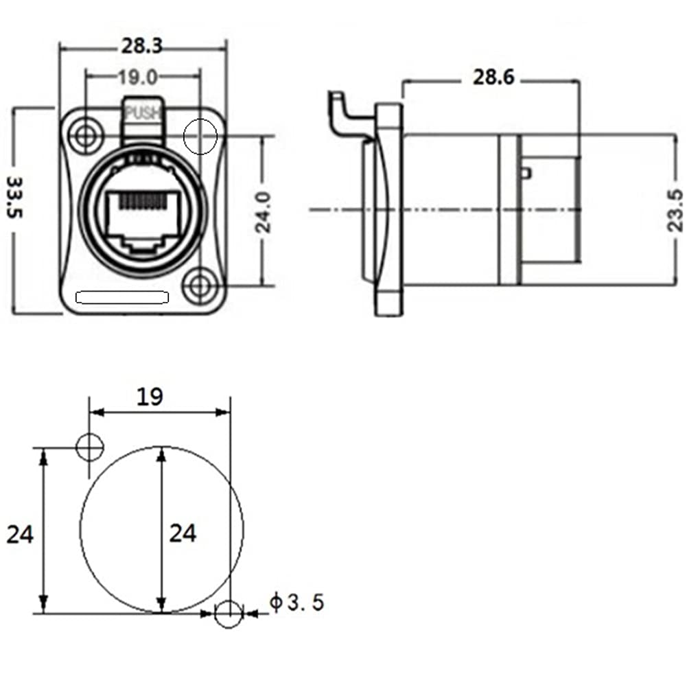 10PCS Panel Mounting RJ45 IP65 Waterproof Cat5/5e/6 8P8C Connector Female to Female with Dust Cap W5189