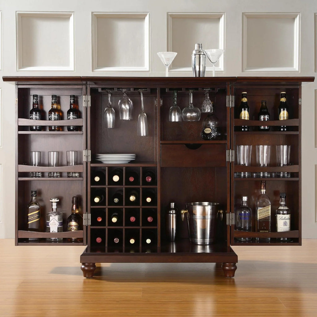 Black Wood Expandable Bar Cabinet Z547