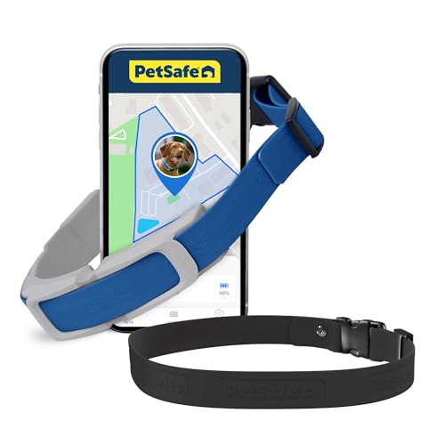GPS Dog Collar with App, Waterproof Rechargeable (Blue, Grey) C539888