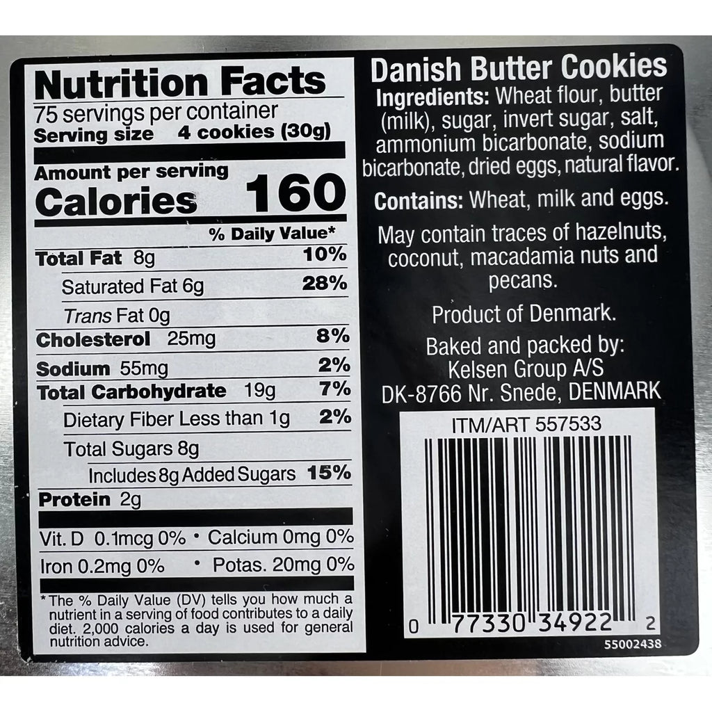 80 Ounce Danish Butter Cookies in Decorative Holiday Tin X32955