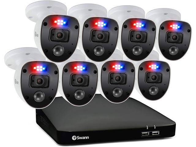 8 Channel 8 Cameras Wired Surveillance DVR Cctv 1080p Full HD 1TB Hdd Color Night Vision Security Camera System L28838