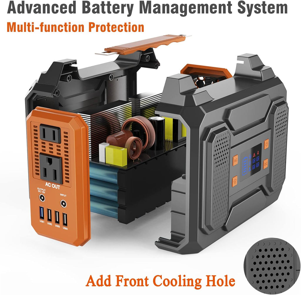 Portable Power Station 300W 280Wh 75000mAh Lithium Battery Backup Power Source with Flashlight D275664