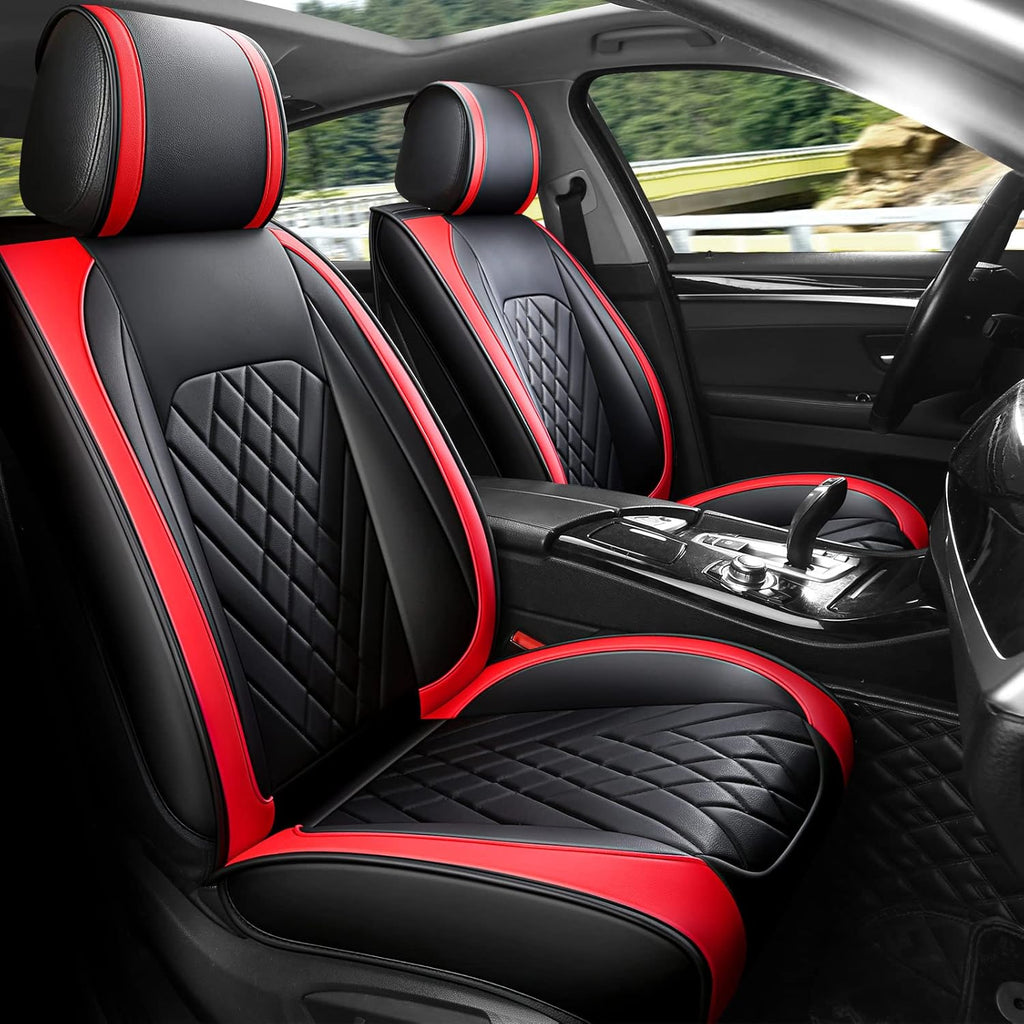 Grey Leather Car Seat Cover Full Set for 5 Seats U87946
