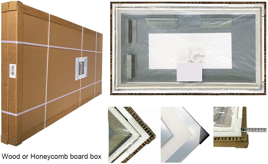 60x28 in Dimmable Antifog LED Bathroom Mirror B282