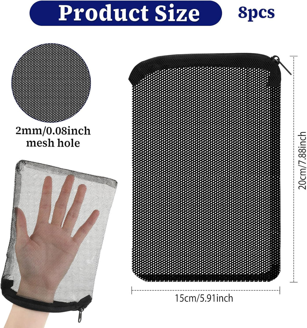 8 Pcs Mesh Aquarium Filter Bags with Zipper (7.8" x 5.9") R3118
