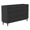 Black 6-Drawer Solid Wood Chest R9462