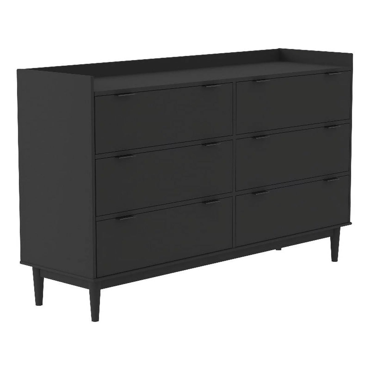Black 6-Drawer Solid Wood Chest R9462