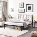 Full Size Metal Platform Bed with Headboard and Underbed Storage Q9147