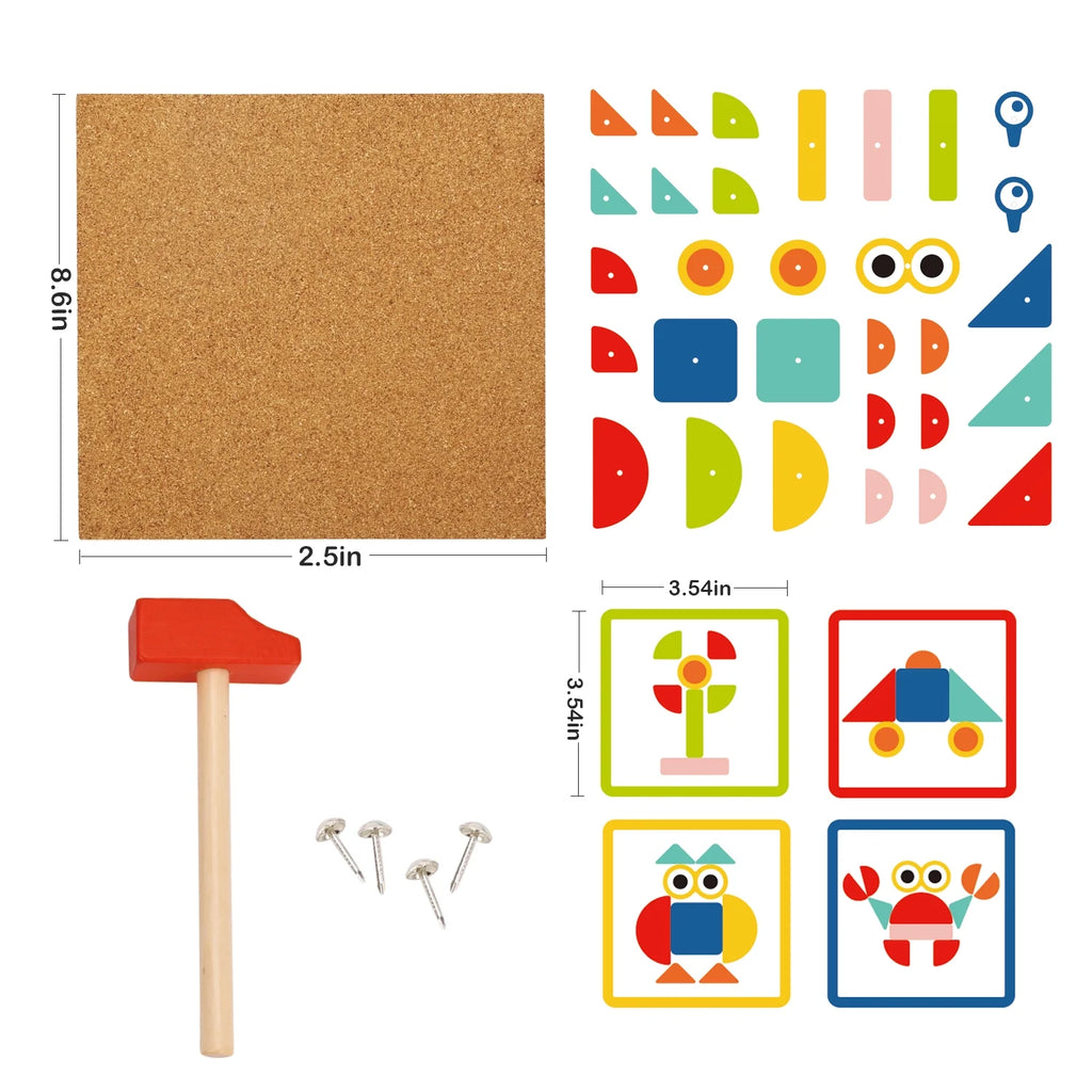 82pcs Wooden Hammer and Nails Pounding Toy F824968