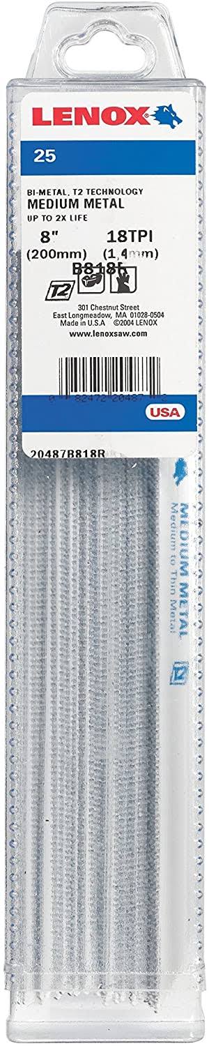 8 in. Bi-Metal Reciprocating Saw Blade 18 TPI 25 Pk S2776