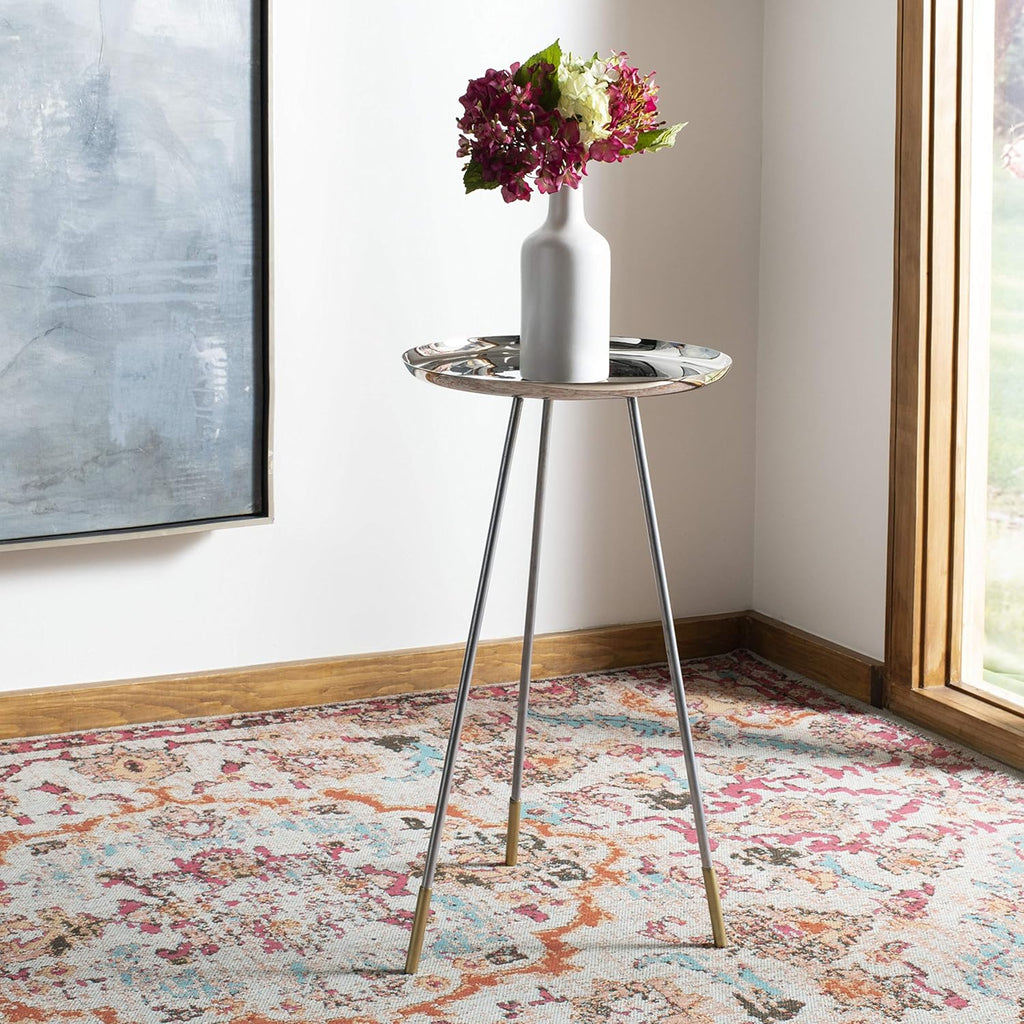Nickel and Gold Tripod Leg Side Table Pack of 2 F3018
