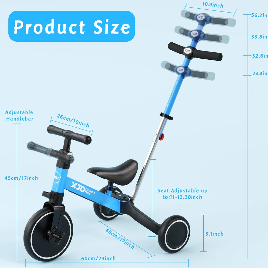 7 in 1 Toddler Tricycle with Push Handle D786