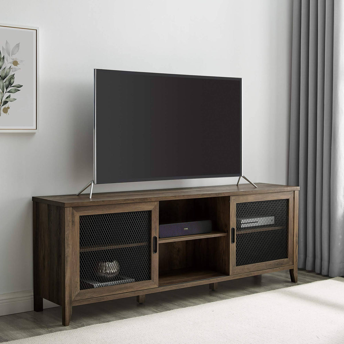 Industrial Sliding Mesh Door TV Console B718