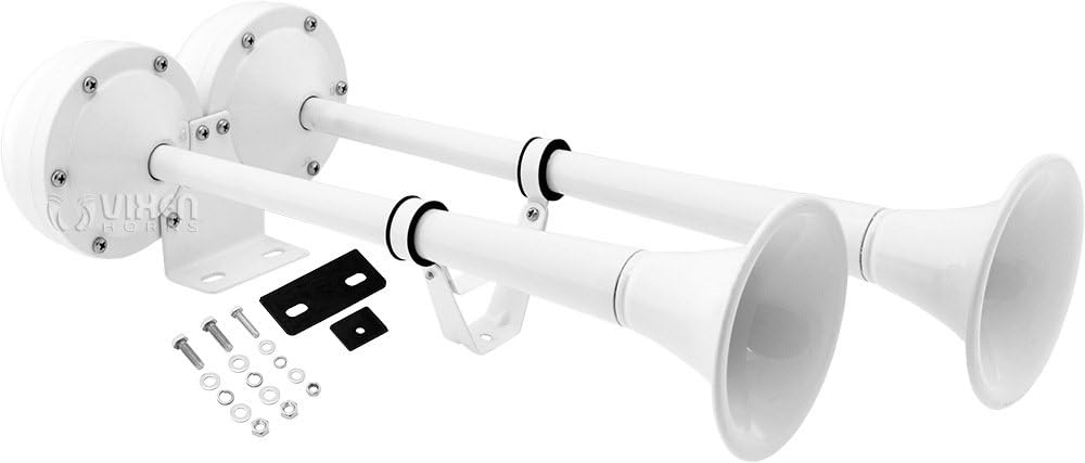 12V White Stainless Steel Marine Electric Train Horn I5814