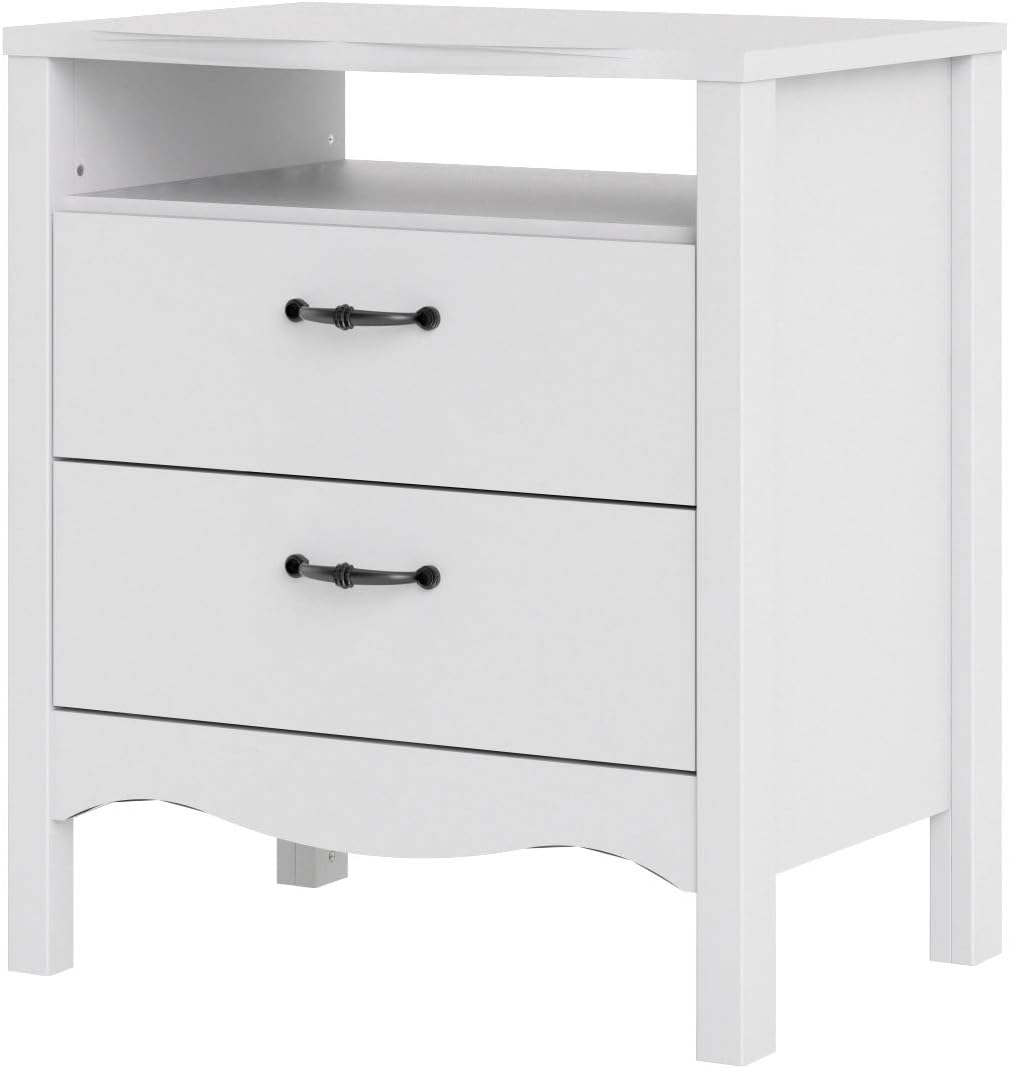 White 2 Drawer Nightstand T699