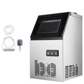 Commercial Ice Maker Machine, 132LBS/24H, Stainless Steel, 24LBS Storage, 40 Cubes W9811