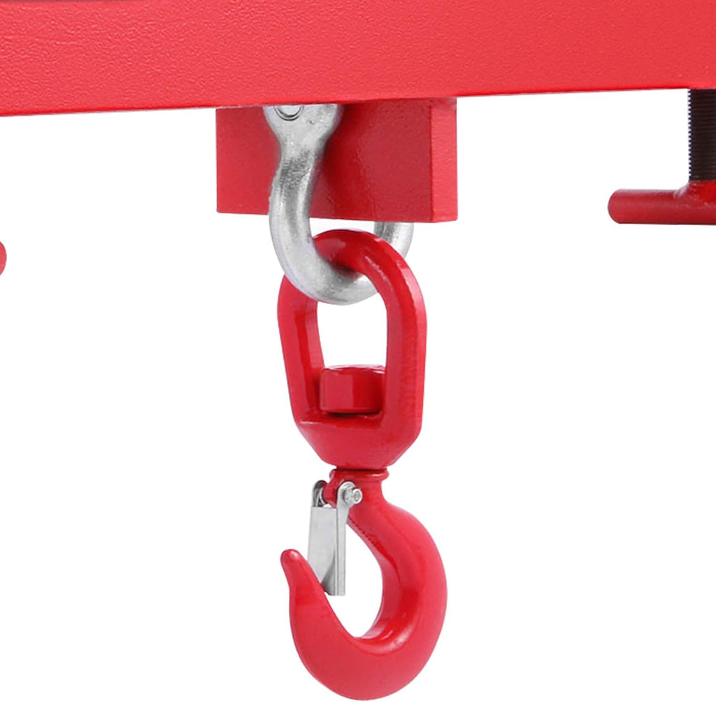 Forklift Lifting Hook, 4400lbs Capacity, Red, with Swivel Hook and Two Large T-Screws I313872