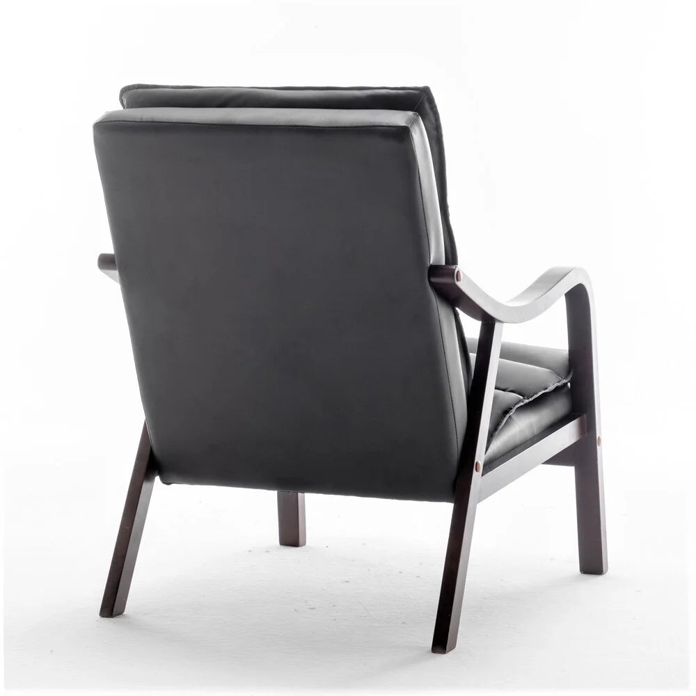 24.8" Wide Mid-Century Modern Faux Leather Armchair N44636