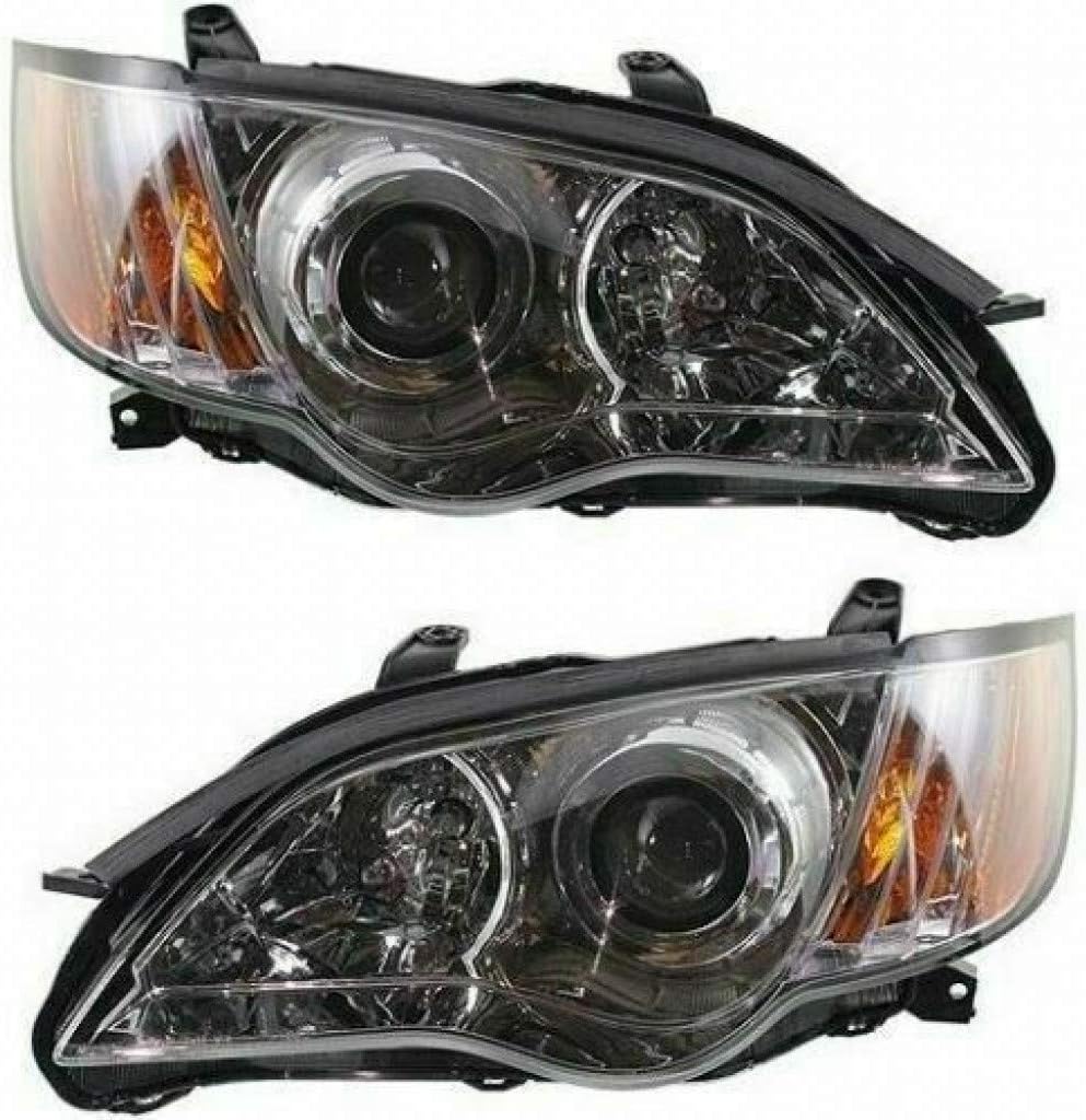 Subaru Legacy Headlight Assembly 2008 2009 Pair w/Bulbs J298