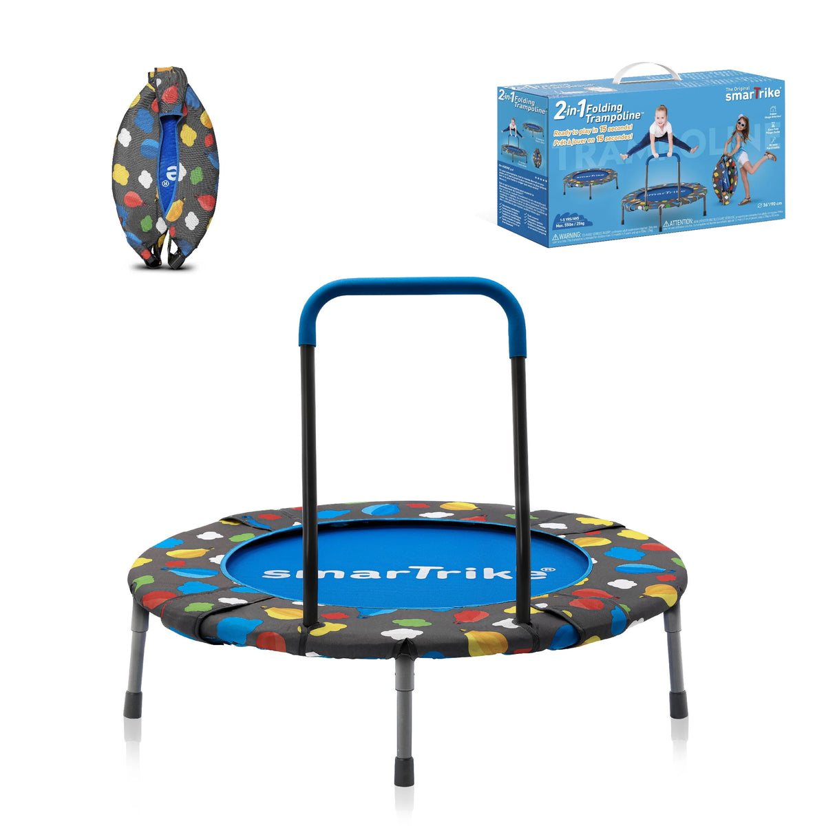 36-inch Indoor Folding Trampoline with Handlebar T486588