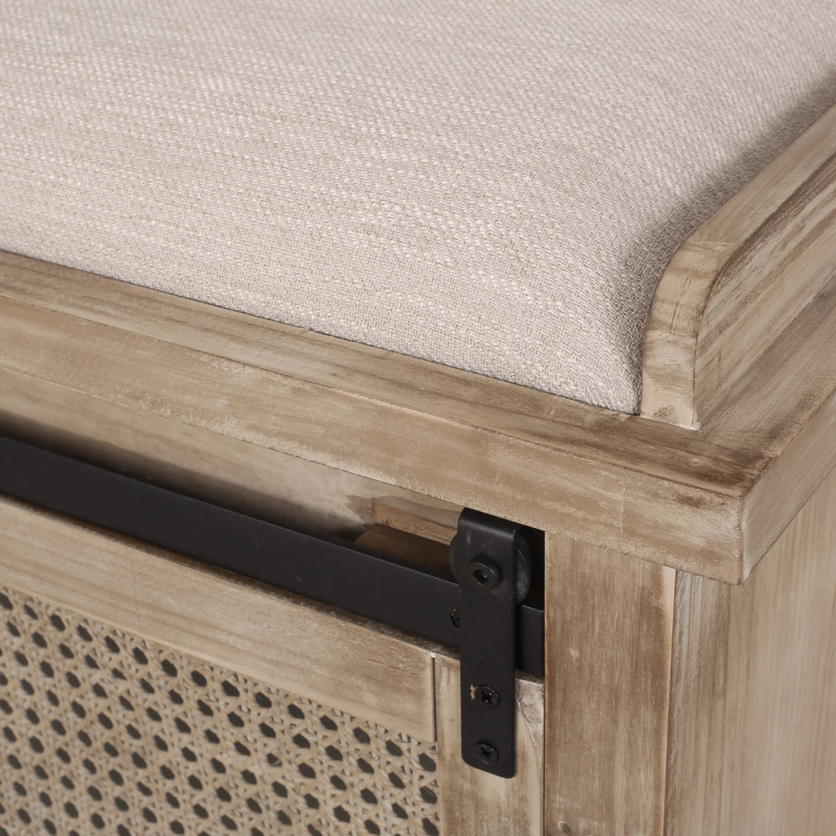 Rustic Storage Bench with Cushion P337