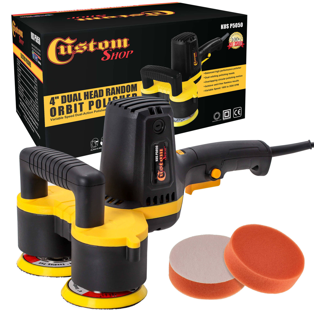 4" Dual Head Variable Speed Random Orbit Dual-Action Polisher F743969
