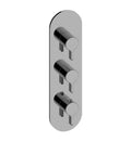 Polished Nickel Round 3-Hole Trim Plate with Terra Handles N228