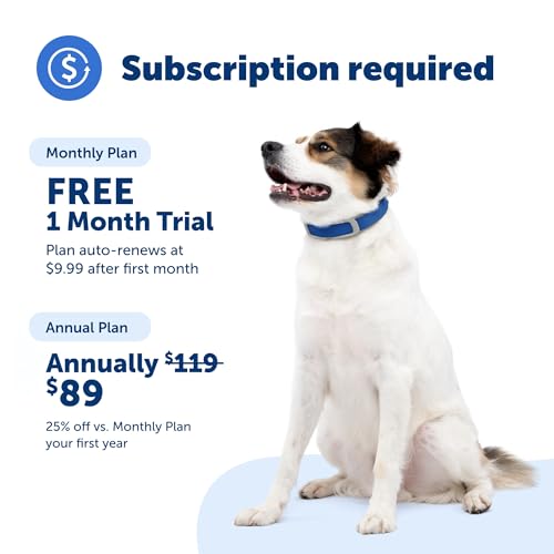 GPS Dog Collar with App, Waterproof Rechargeable (Blue, Grey) C539888