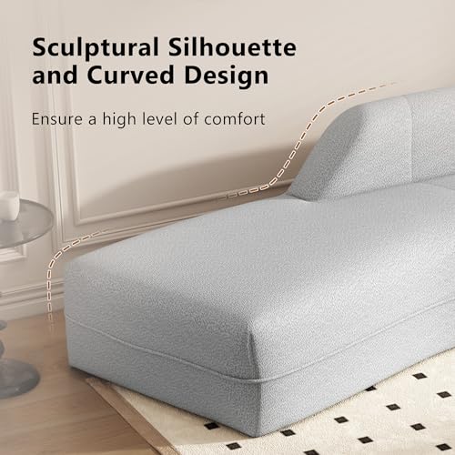 Grey Curved Chaise Lounge Sofa P20403