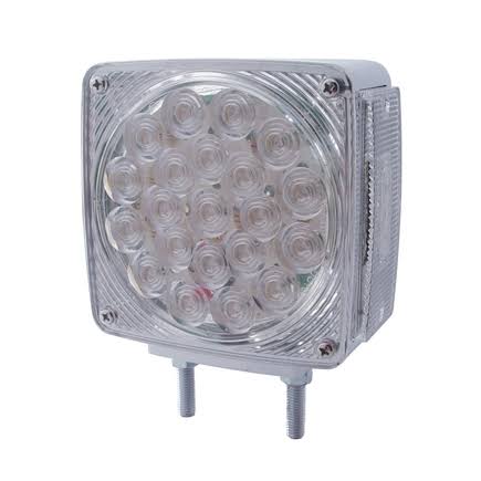 45 LED Double Face Turn Signal Light Amber & Red LED Clear Lens X2613