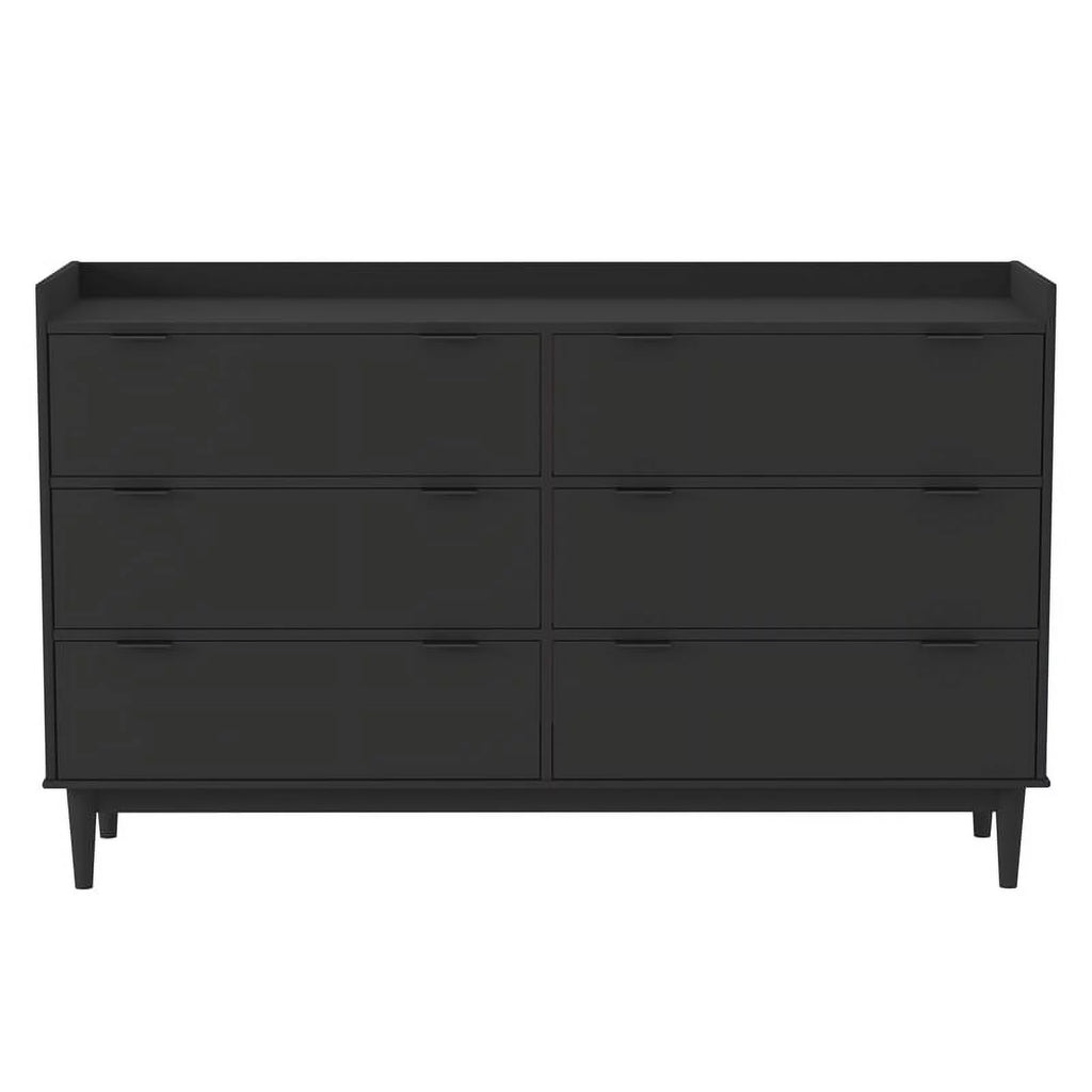 Black 6-Drawer Solid Wood Chest R9462