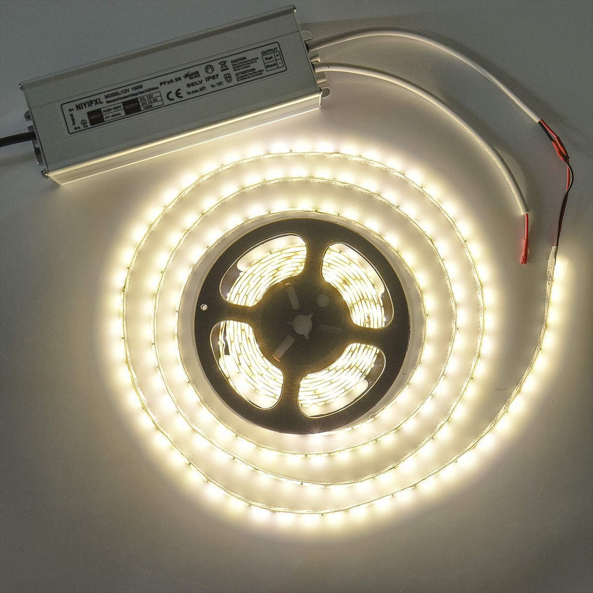 150 Watts Waterproof IP67 LED Driver Power Supply, 85V-265V AC to 12V DC, 3-Prong Plug H298