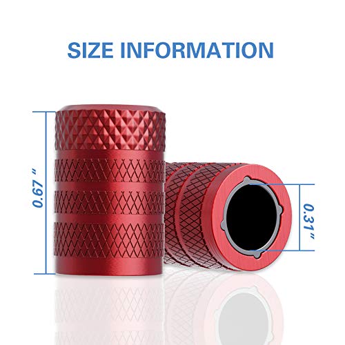 Black Anodized Aluminum Tire Valve Stem Caps, 4 pcs S43469