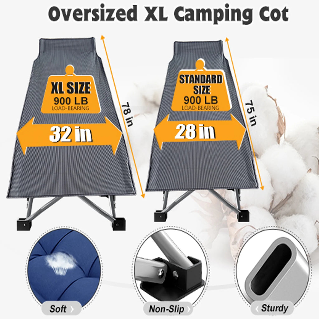 Oversized Folding Bed Cot with Mattress and Carry Bag J6094
