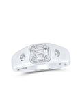10kt White Gold Mens Baguette Diamond Band Ring 3/8 Cttw Q1383