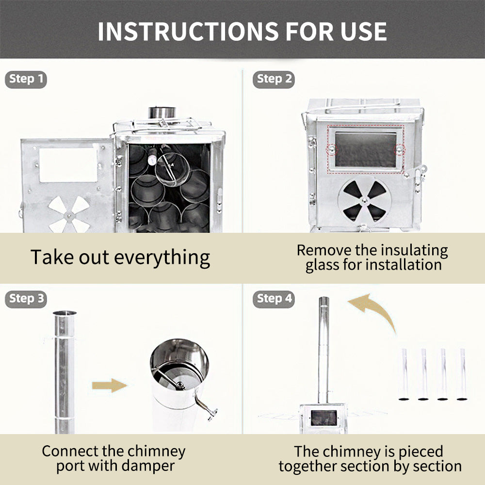 Portable Wood Stove with Chimney U73294