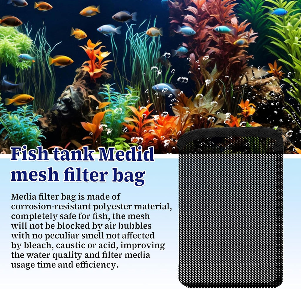 8 Pcs Mesh Aquarium Filter Bags with Zipper (7.8" x 5.9") R3118
