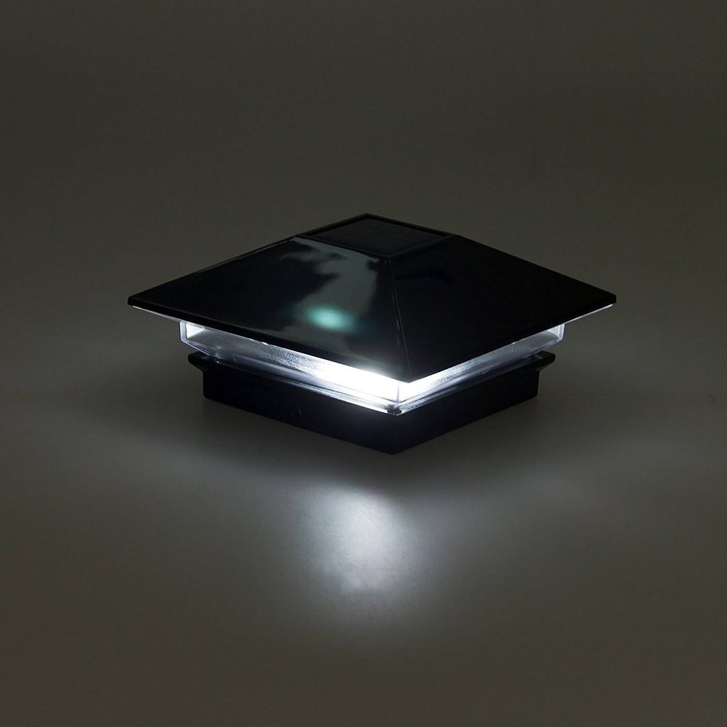 8 Pack Black Solar Post Cap Lights R1359