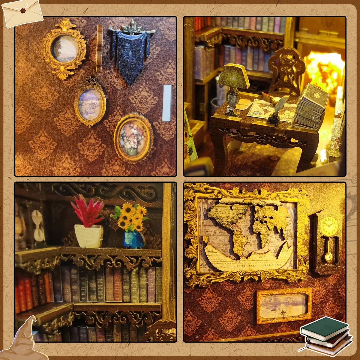 Wooden 3D Miniature Book Nook Kit with LED Light U935025