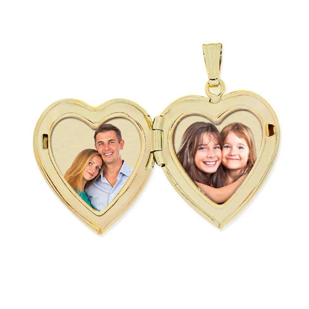 Solid 14K Yellow Gold Sweetheart Locket Necklace Pendants S210